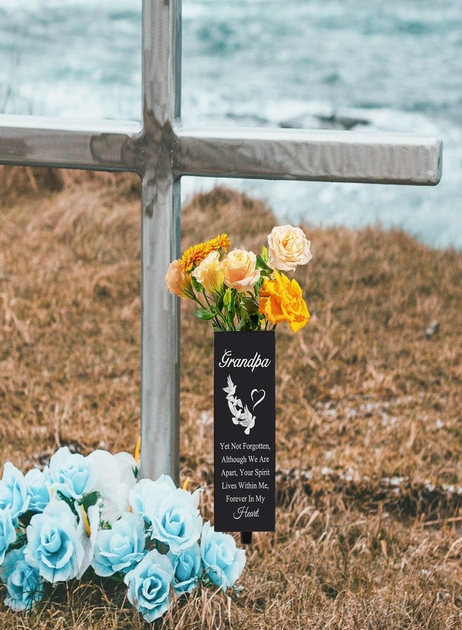 Oooct Grandfather Memorial Vase - Metal Grandpa Cemetery Flower Vase with Ground Stake, Weather-Resistant Grave Decor for Lasting Tribute - Image 5